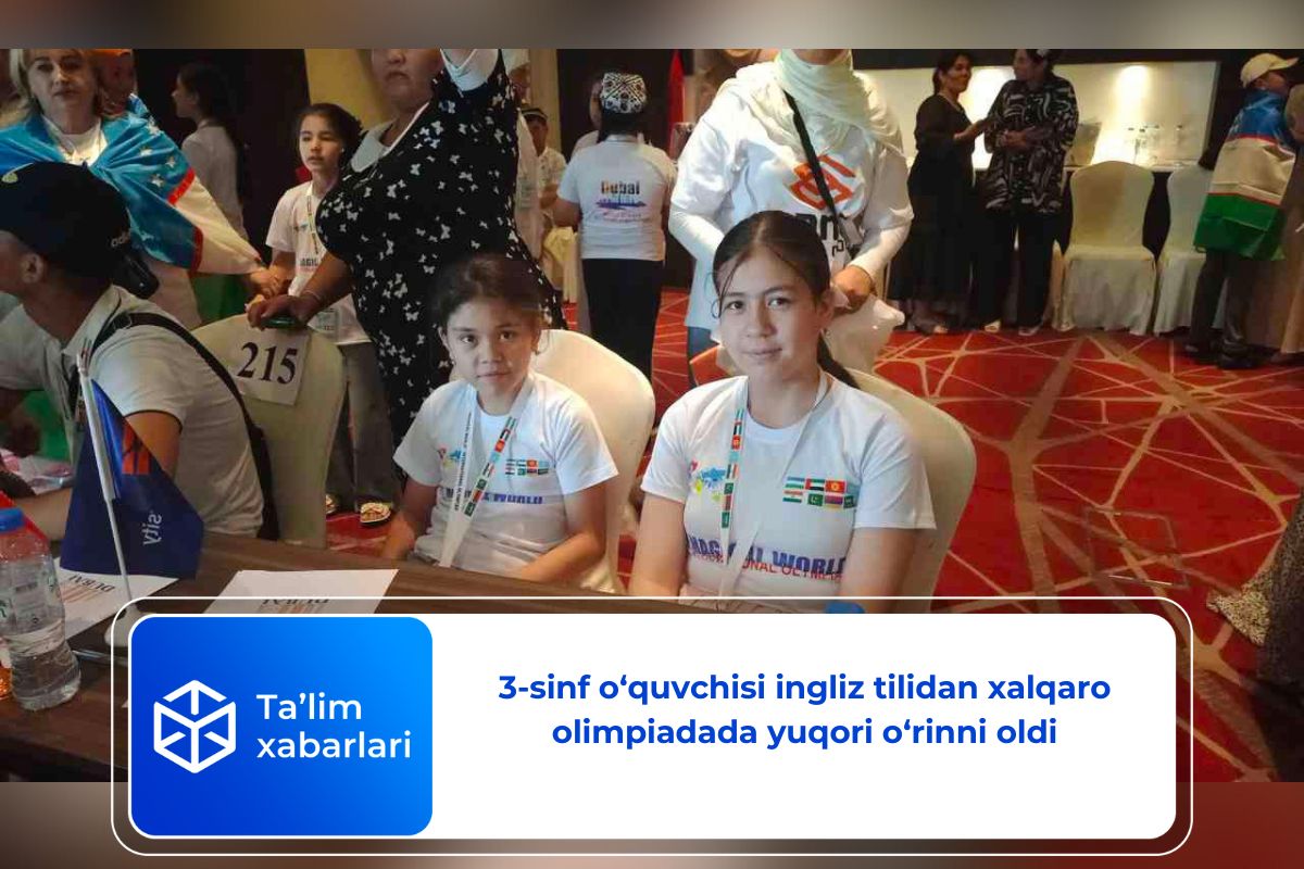 Qashqadaryoda 3-sinf o‘quvchisi ingliz tilidan xalqaro olimpiadada yuqori o‘rinni oldi