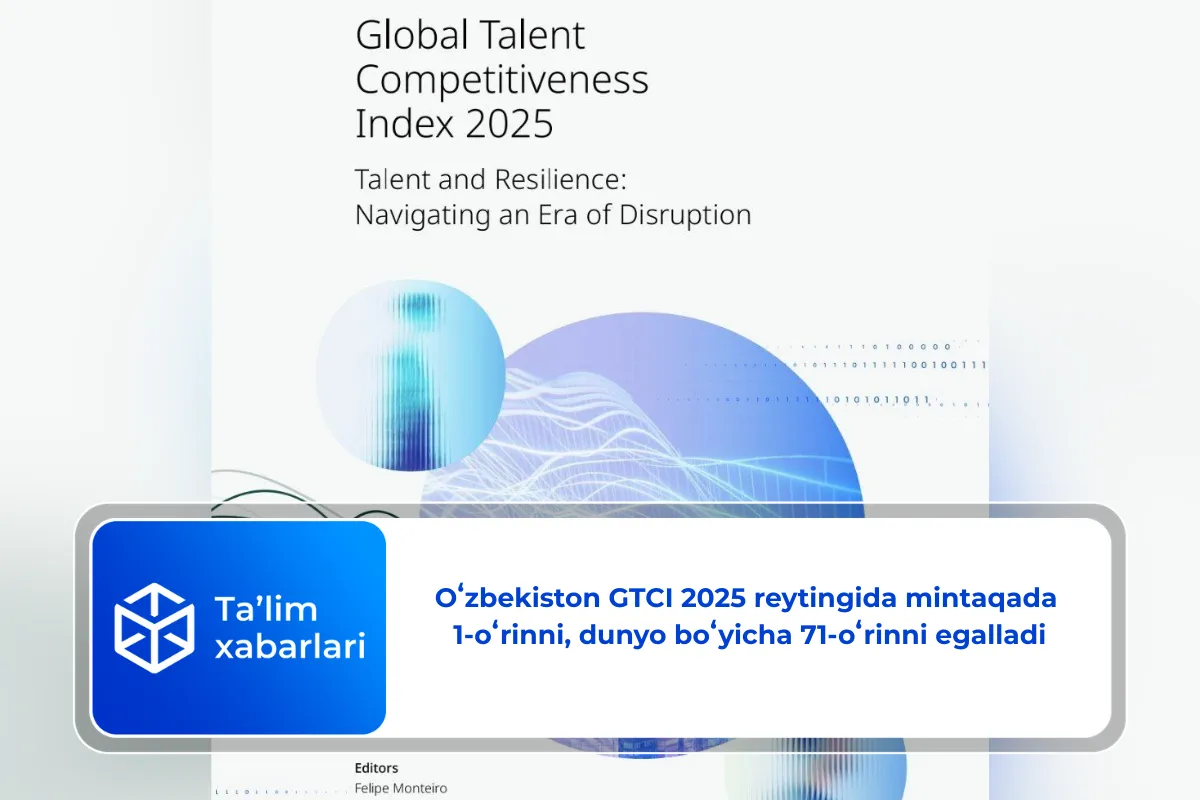 Oʻzbekiston GTCI 2025 reytingida mintaqada 1-oʻrinni, dunyo boʻyicha 71-oʻrinni egalladi