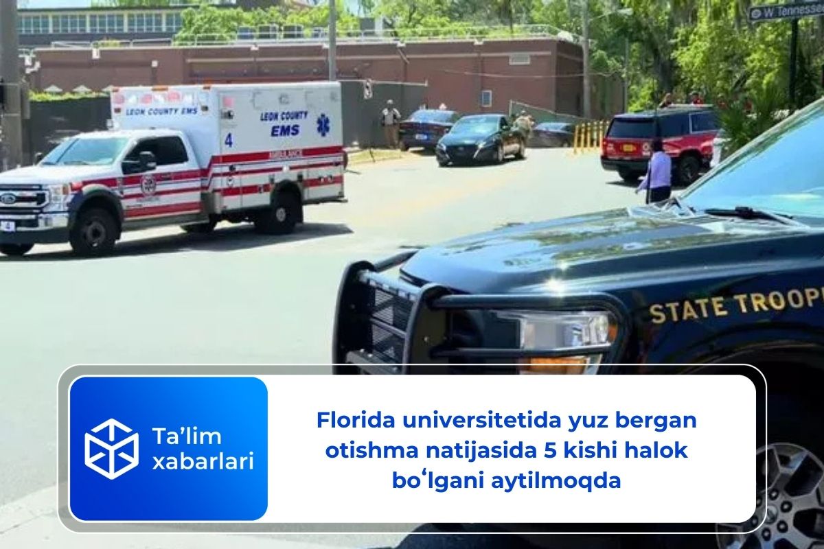 Florida universitetida yuz bergan otishma natijasida 5 kishi halok boʻlgani aytilmoqda