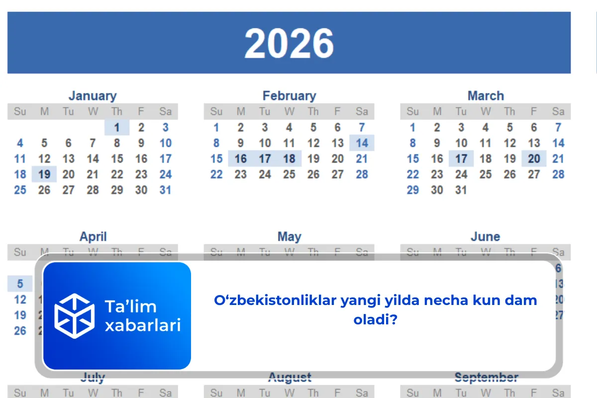 O‘zbekistonliklar yangi yilda necha kun dam oladi?