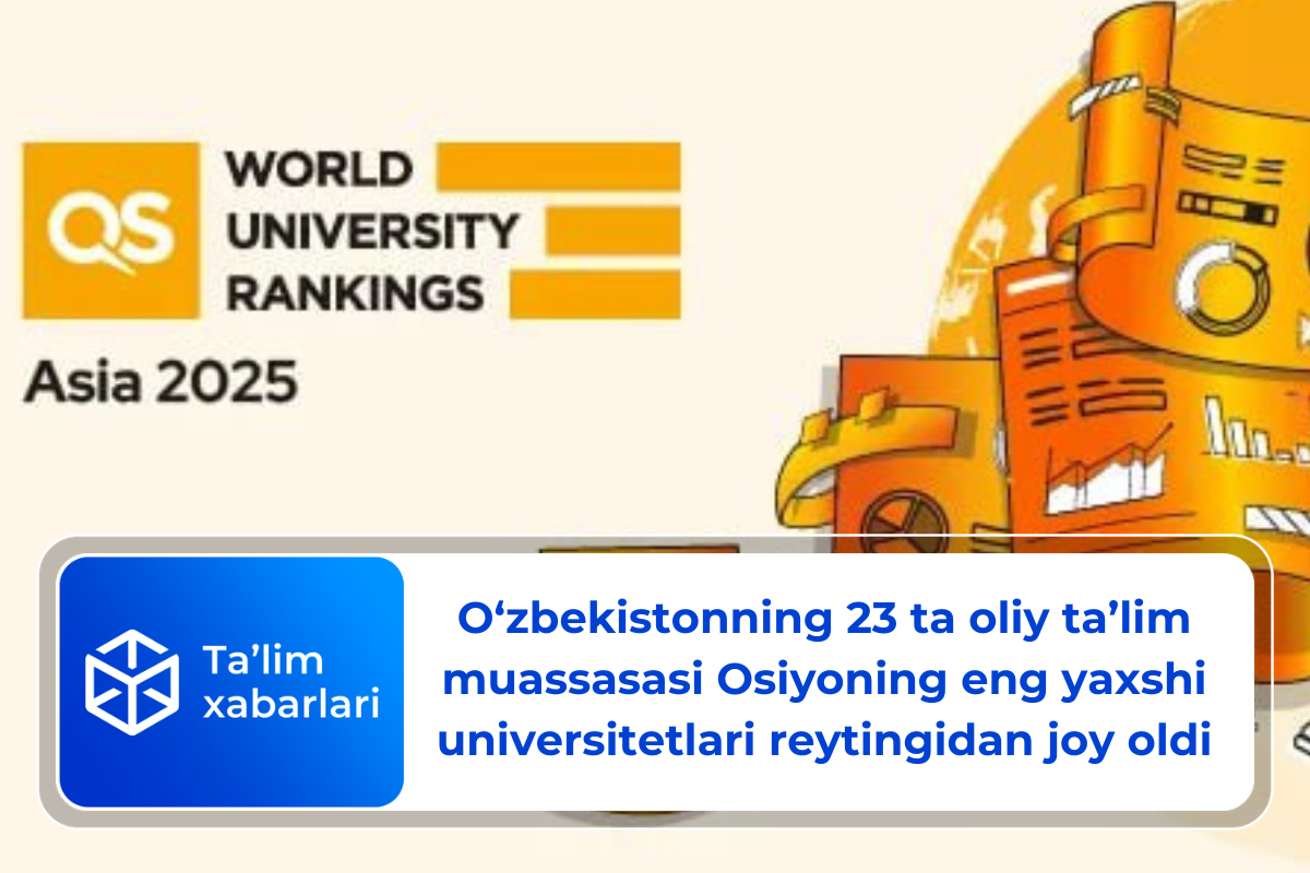 O‘zbekistonning 23 ta oliy ta’lim muassasasi Osiyoning eng yaxshi universitetlari reytingidan joy oldi