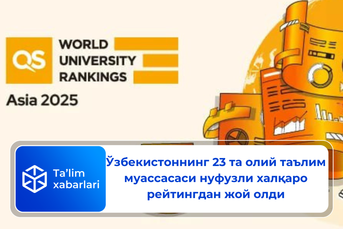 Ўзбекистоннинг 23 та олий таълим муассасаси нуфузли халқаро рейтингдан жой олди