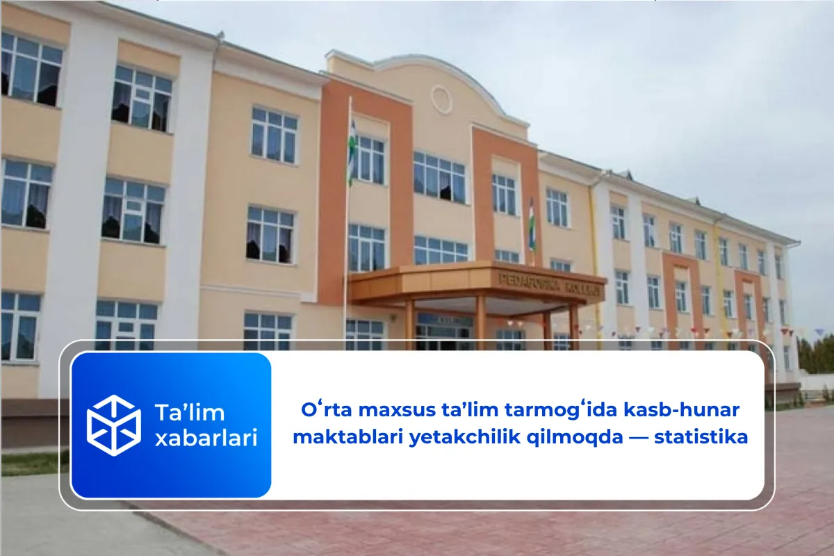 Oʻrta maxsus taʼlim tarmogʻida kasb-hunar maktablari yetakchilik qilmoqda — statistika