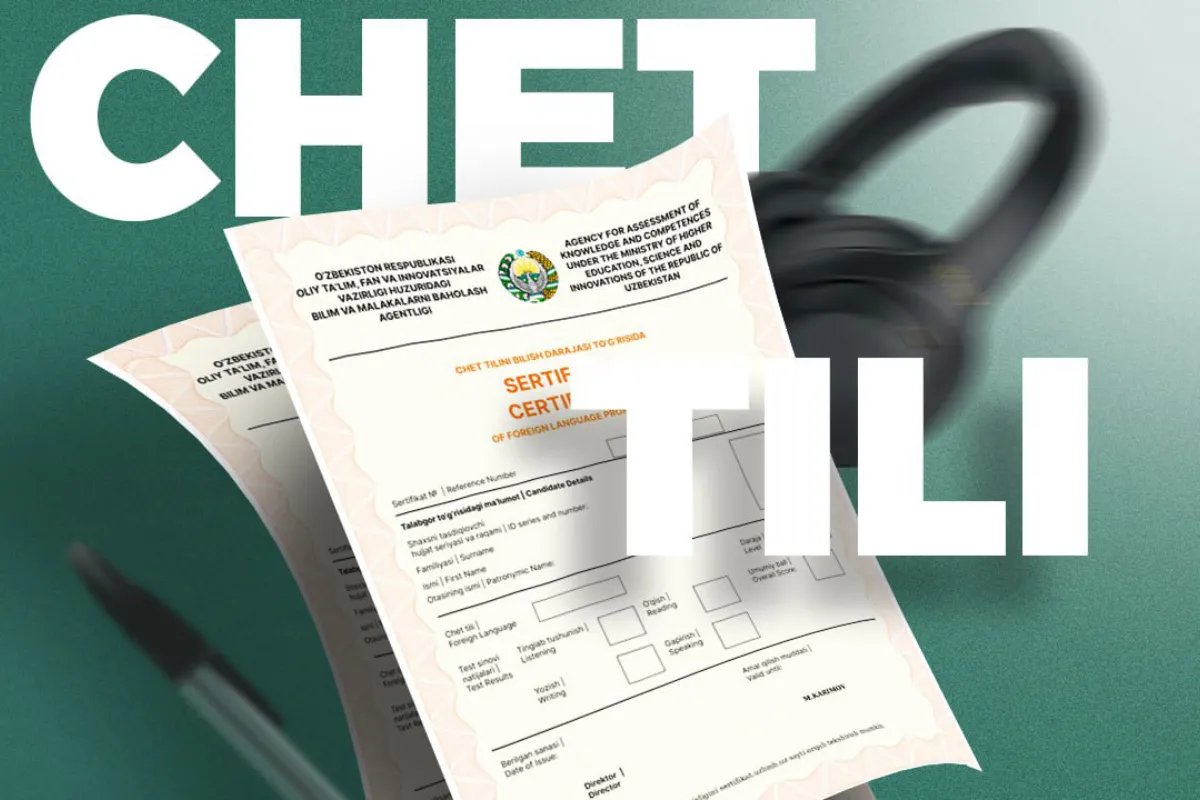 2026-yil mart oyida o‘tkaziladigan chet tili imtihoni uchun ruxsatnomalar taqdim etildi (geolokatsiya)