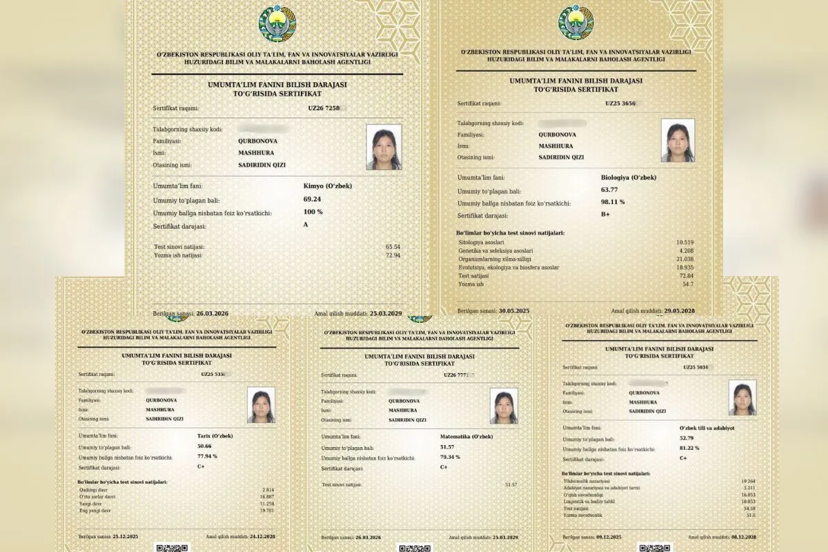 ‘‘Telefon chalg‘itadi, bu haqiqat’’: surxondaryolik oʻquvchi bir nechta fandan milliy sertifikatlarni qoʻlga kiritdi