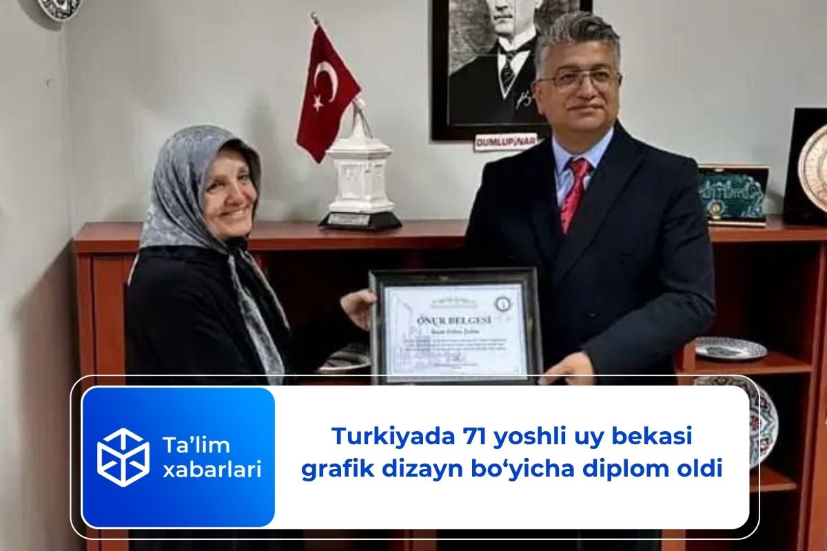 Turkiyada 71 yoshli uy bekasi grafik dizayn bo‘yicha diplom oldi