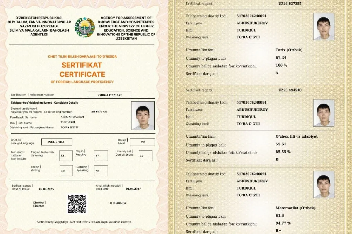 “Kuni bilan ishlab, kechki payt 2-3 soat dars qilardim” : surxondaryolik abituriyent maksimal 189 ballni qoʻlga kiritdi