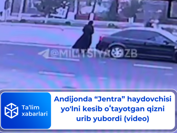 Andijonda “Jentra” haydovchisi yo’lni kesib oʻtayotgan qizni urib yubordi (video)