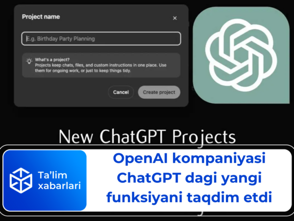 OpenAI kompaniyasi ChatGPT dagi yangi funksiyani taqdim etdi