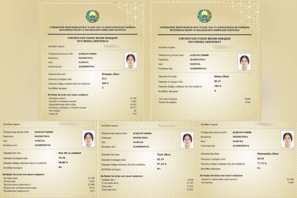 Qoraqalpogʻistonlik 9-sinf oʻquvchi qiz 5 ta fandan milliy sertifikat olib, muddatidan  3 yil oldin talabalikni naqd qildi