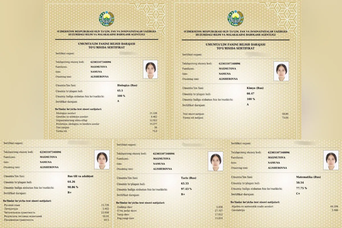 Qoraqalpogʻistonlik 9-sinf oʻquvchi qiz 5 ta fandan milliy sertifikat olib, muddatidan  3 yil oldin talabalikni naqd qildi