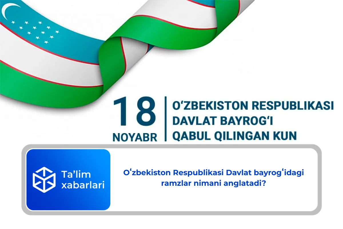 Oʻzbekiston Respublikasi Davlat bayrogʻidagi ramzlar nimani anglatadi?