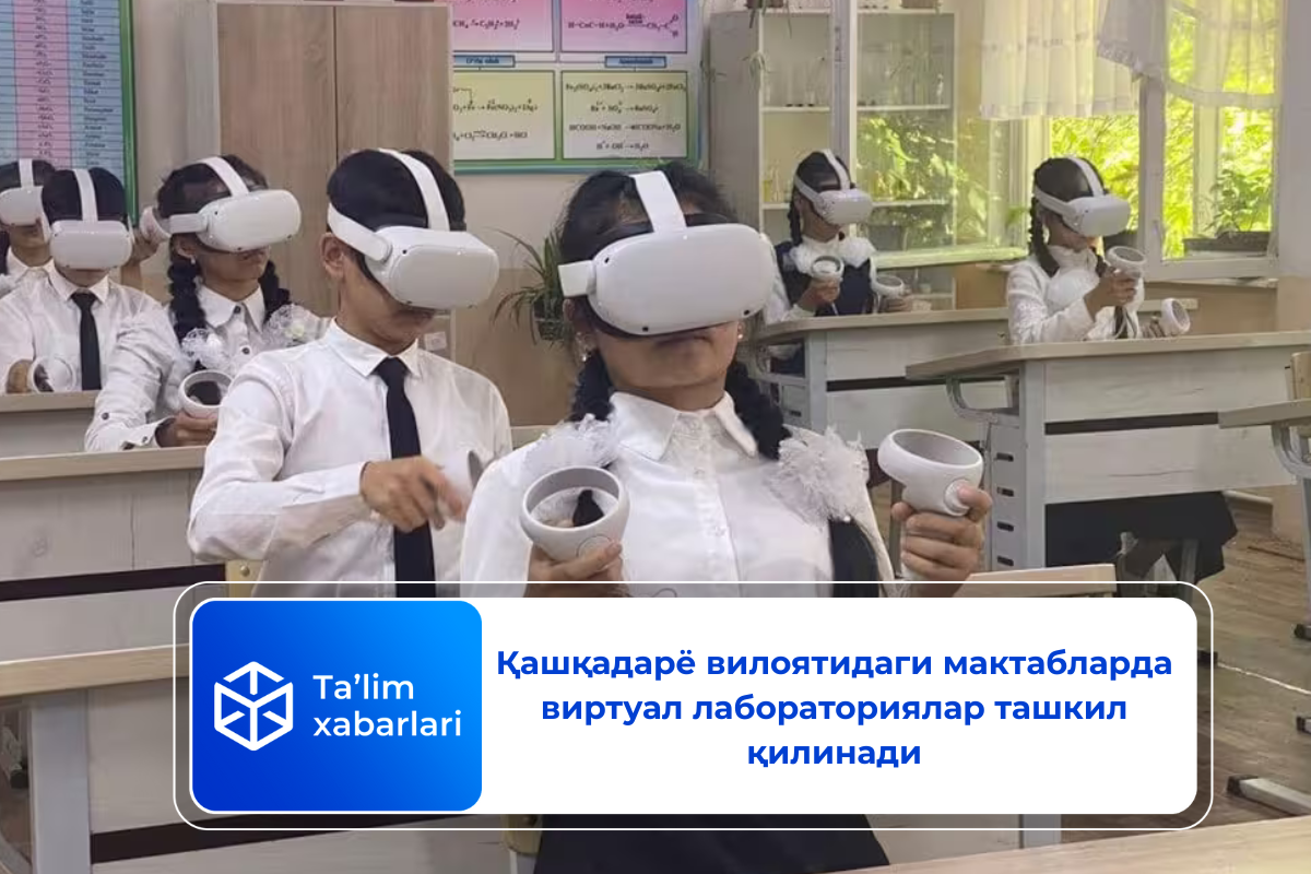 Қашқадарё вилоятидаги мактабларда виртуал лабораториялар ташкил қилинади