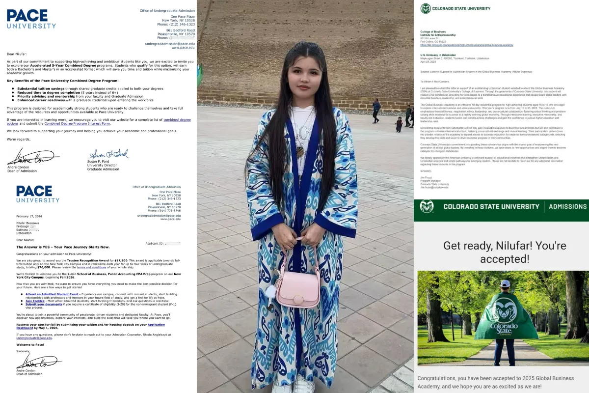 “1500 dan yuqori olishimni bilib chiqqanman”: buxorolik o‘quvchi SAT’dan 1540 olib, AQSH universitetlaridan bir nechta grantni qo‘lga kiritdi