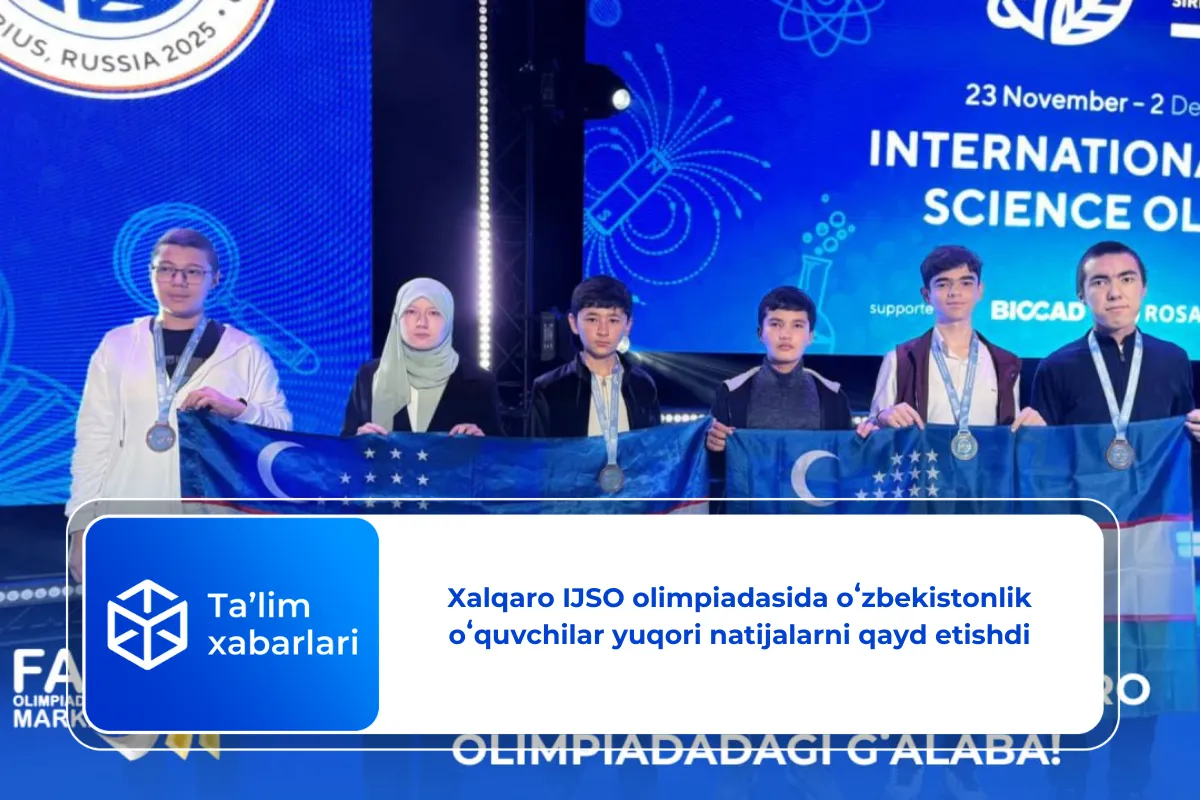 Xalqaro IJSO olimpiadasida oʻzbekistonlik oʻquvchilar yuqori natijalarni qayd etishdi