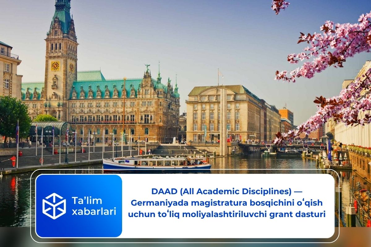 DAAD (All Academic Disciplines) — Germaniyada magistratura bosqichini oʻqish uchun toʻliq moliyalashtiriluvchi grant dasturi