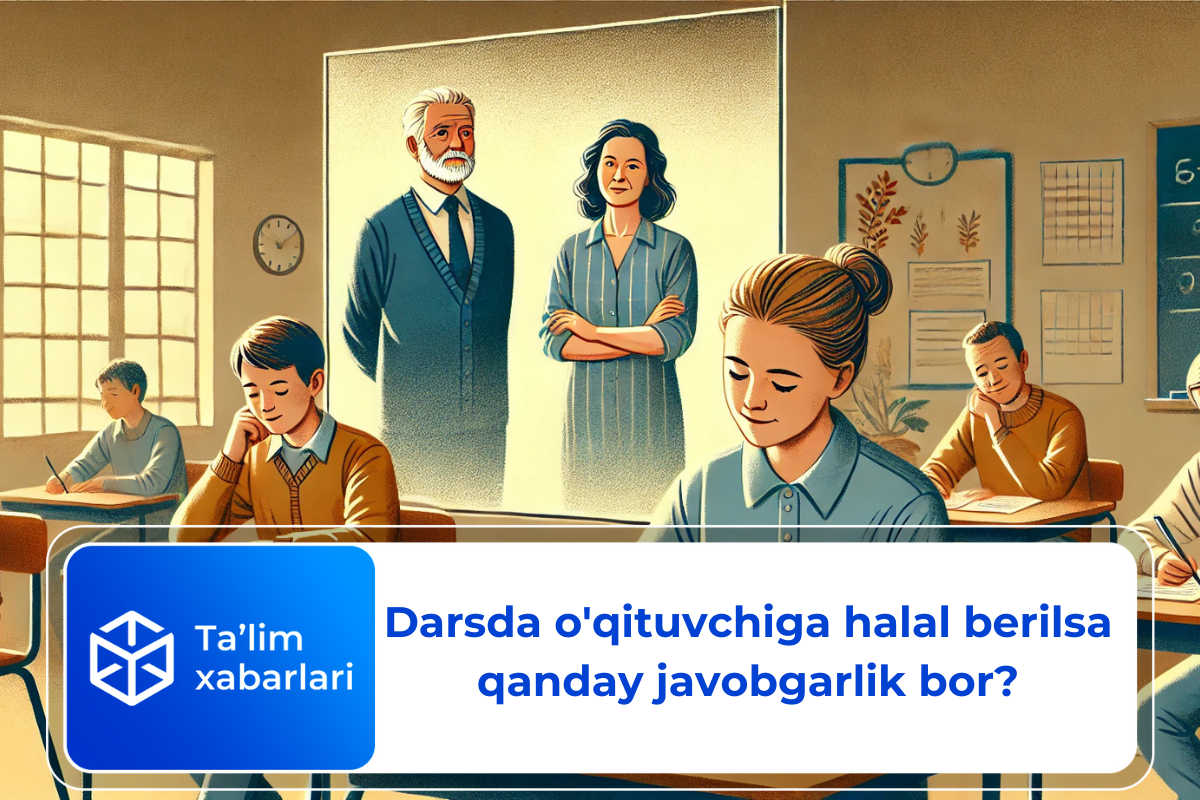 Darsda o’qituvchiga halal berilsa qanday javobgarlik bor?