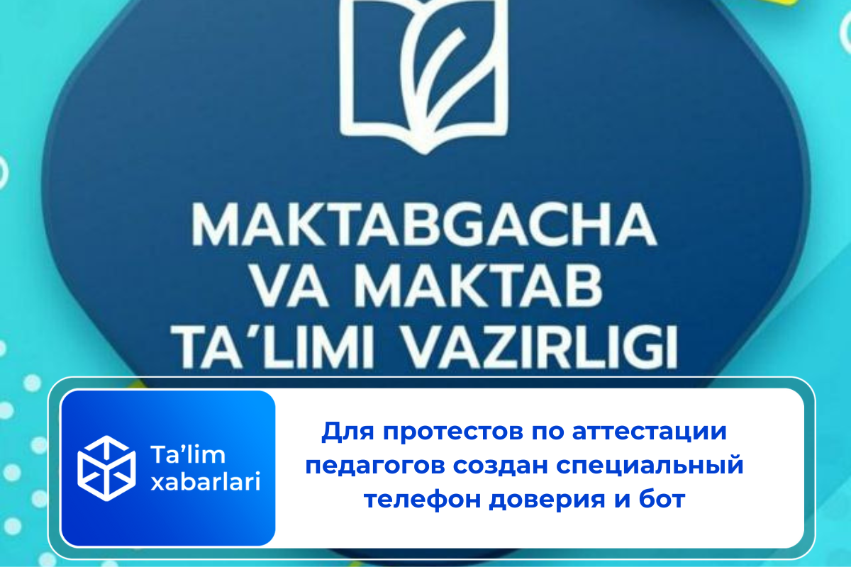 Для протестов по аттестации педагогов организован специальный телефон доверия и бот