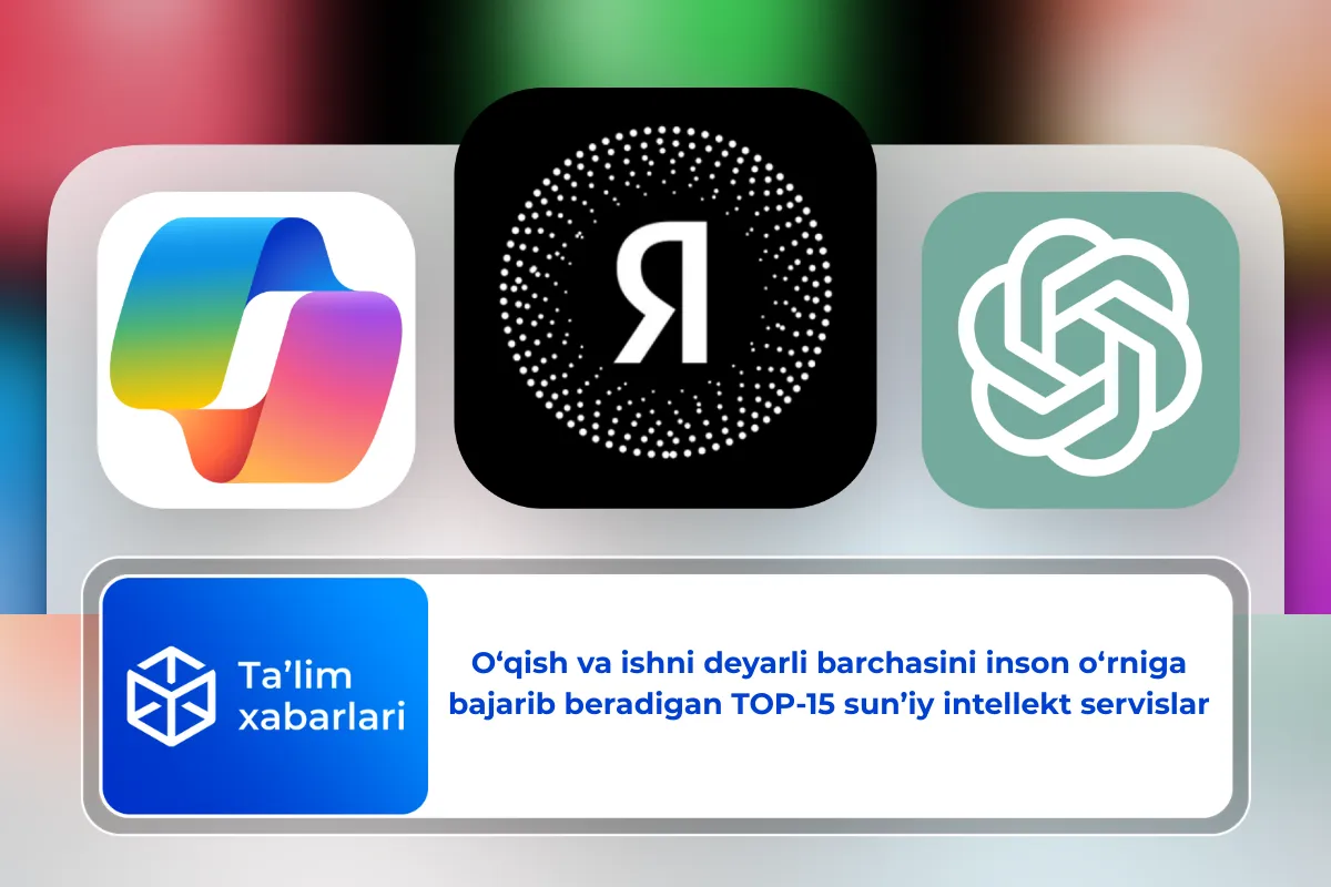 O‘qish va ishni deyarli barchasini inson o‘rniga bajarib beradigan TOP-15 sun’iy intellekt servislar